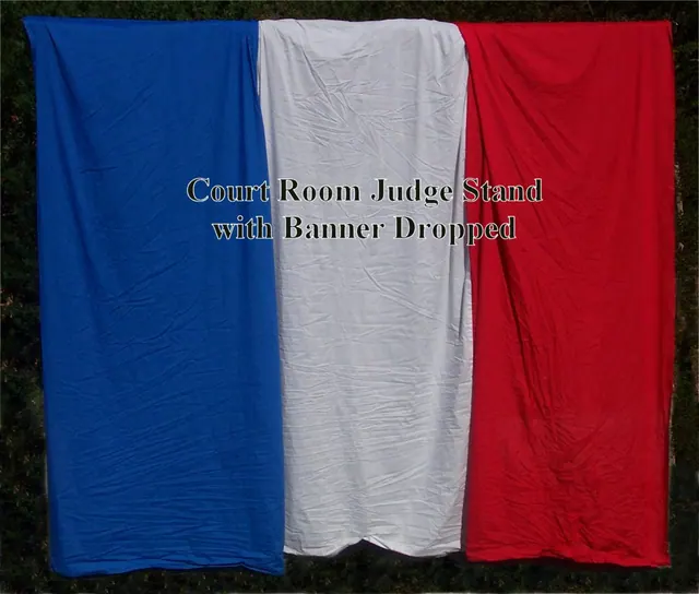 Court Room Judge Stand With Banner Dropped